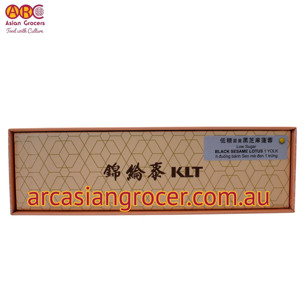 KLT Low Sugar Black Sesame Lotus with 1 Yolk Mooncake 4 Pieces (Best Before: 31-12-2026)