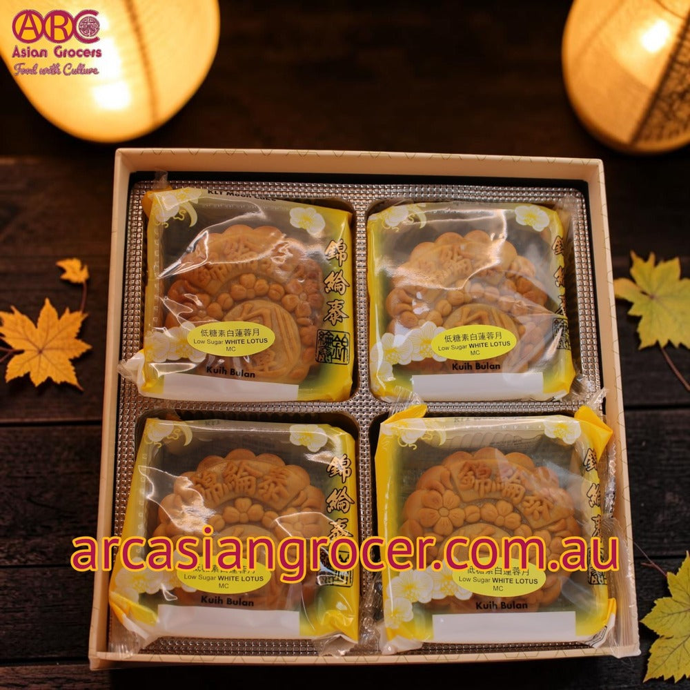 KLT Low Sugar White Lotus No Yolk Mooncake 4 Pieces (Best Before: 31-12-2026)