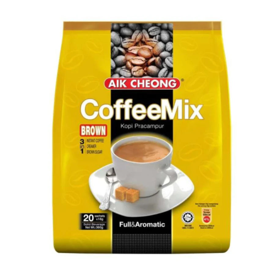 Aik Cheong Brown 3 in 1 Instant Coffee 20 Sachets