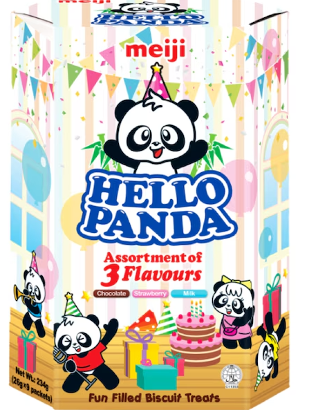 Meiji Hello Panda Biscuits Assortment of 3 Flavours 234g