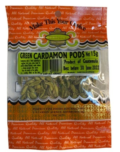 Perfect Fine Foods Green Cardamon Pods 15g
