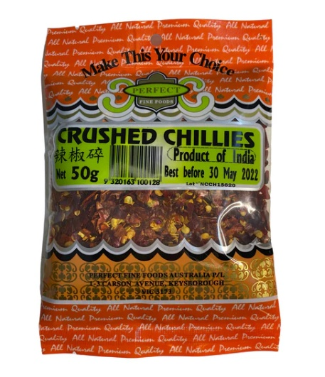 Perfect Fine Foods Crushed Chillies Seedless 50g