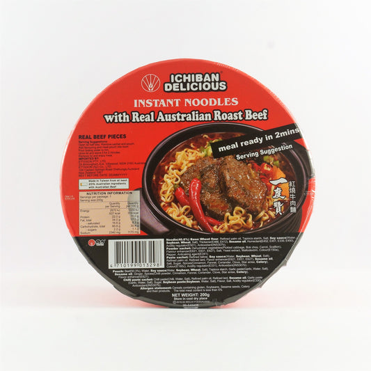 ICHIBAN DELICIOUS INSTANT NOODLES REAL AUSTRALIAN ROAST BEEF 200G