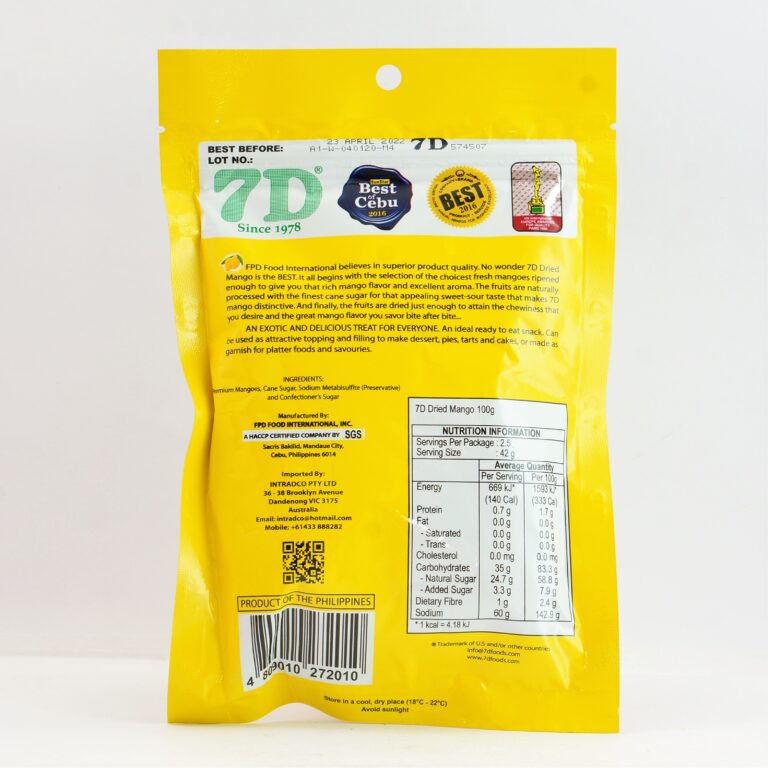 7D DRIED MANGOES 100G