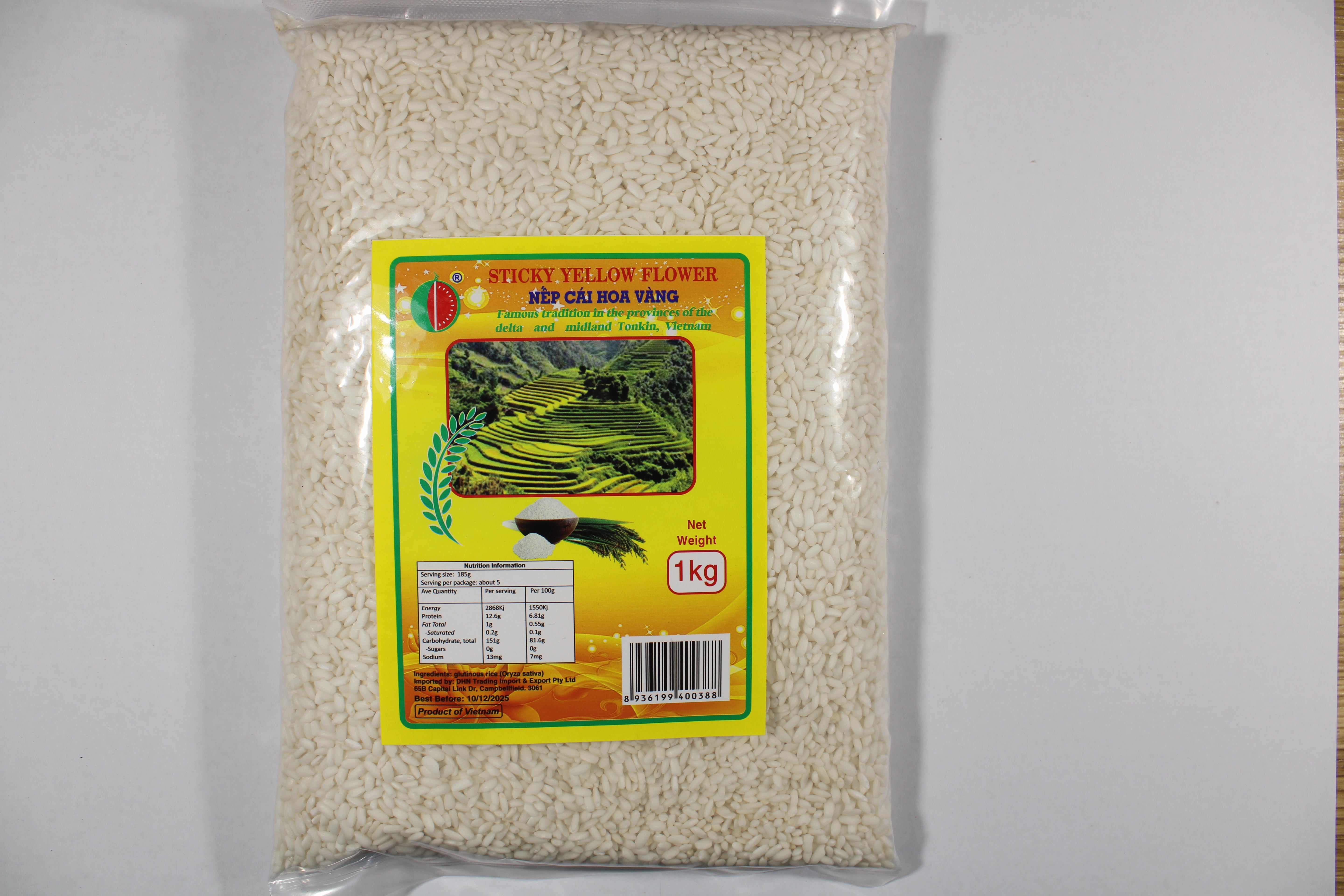 Watermelon Brand Sticky Yellow Flower Rice Nep Cai Hoa Vang 1kg