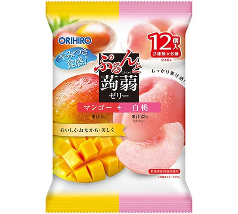 Orihiro Mango & White Peach Konjac Jelly 12p