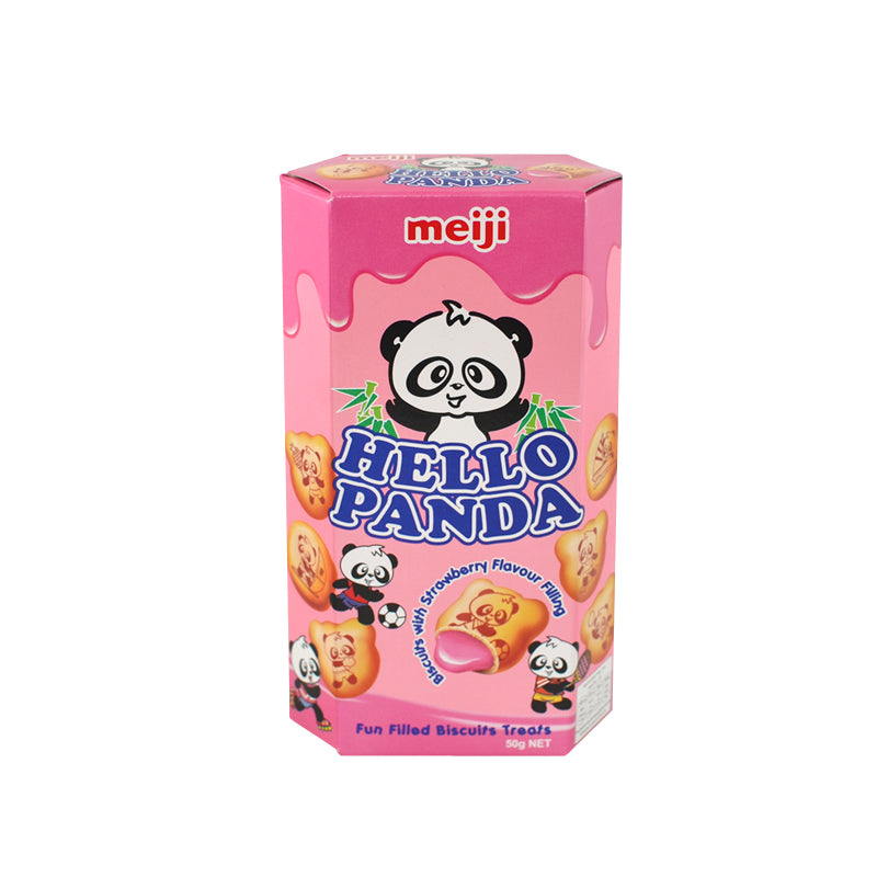 Meiji Hello Panda Biscuits With Strawberry Flavoured Filling 47g