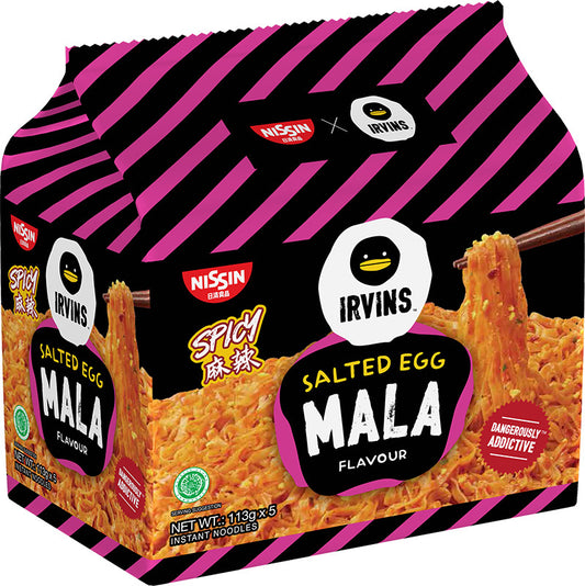 Nissin Mala Salted Egg Flavour Instant Dry Noodles 5'x 113g