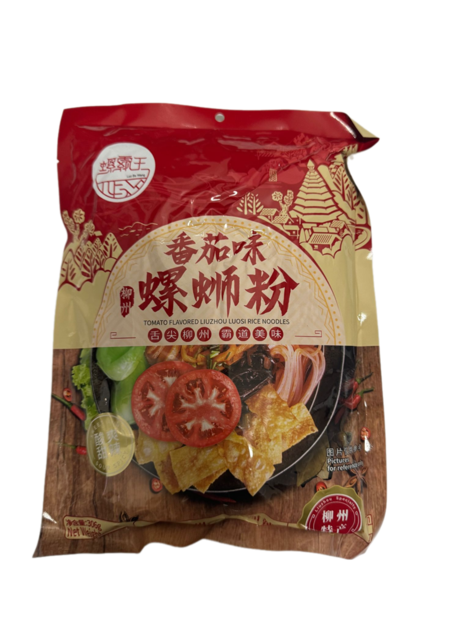 Luobawang Liuzhou River Snail Rice Noodle (Luo Si Feng) Tomato Flavour 306g