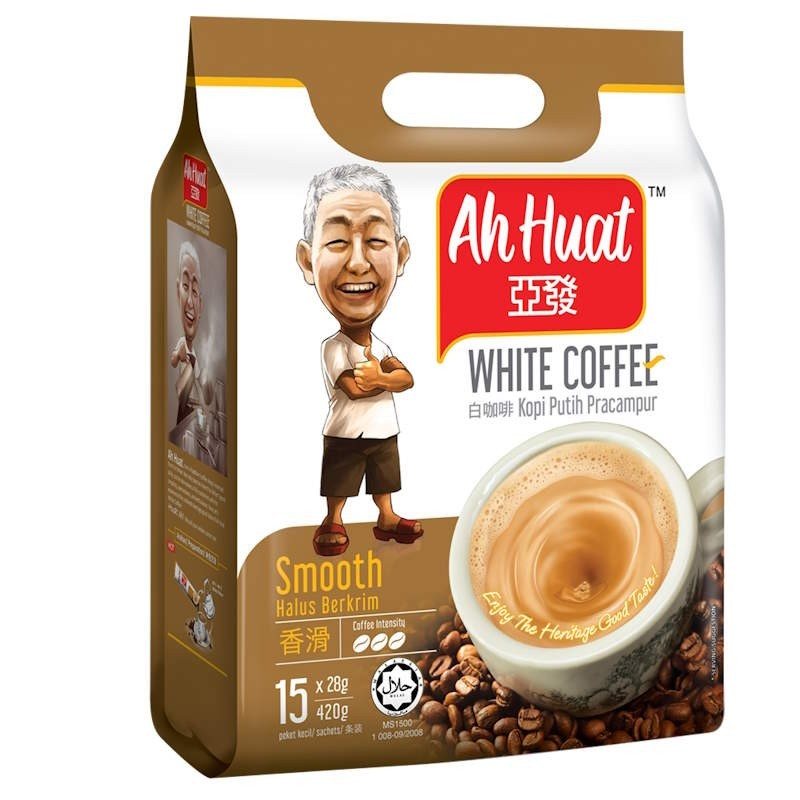 Ah Huat White Coffee (Kopi Putih Pracampur) Smooth 15*28g