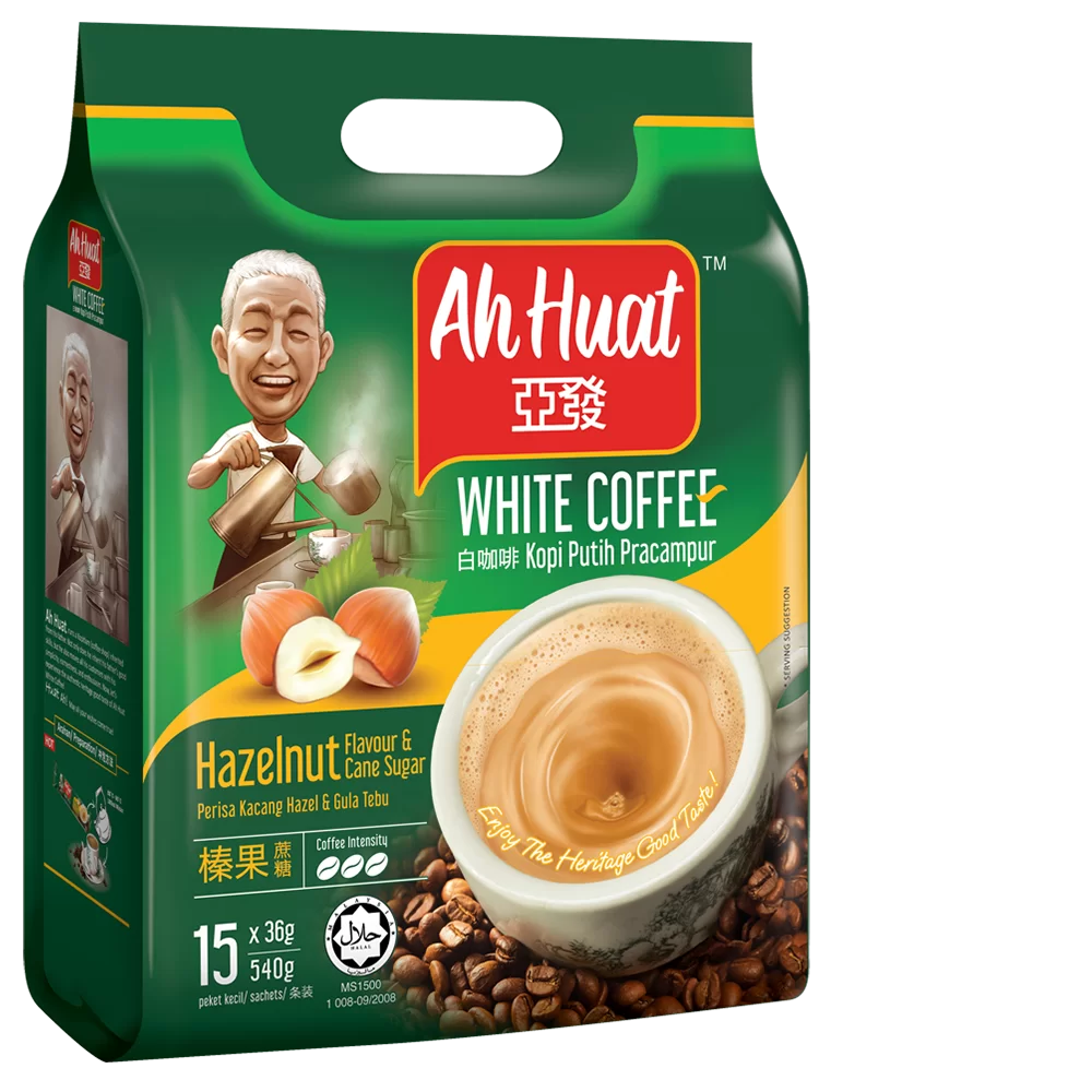 Ah Huat Hazelnut & Cane Sugar White Coffee 15*36g
