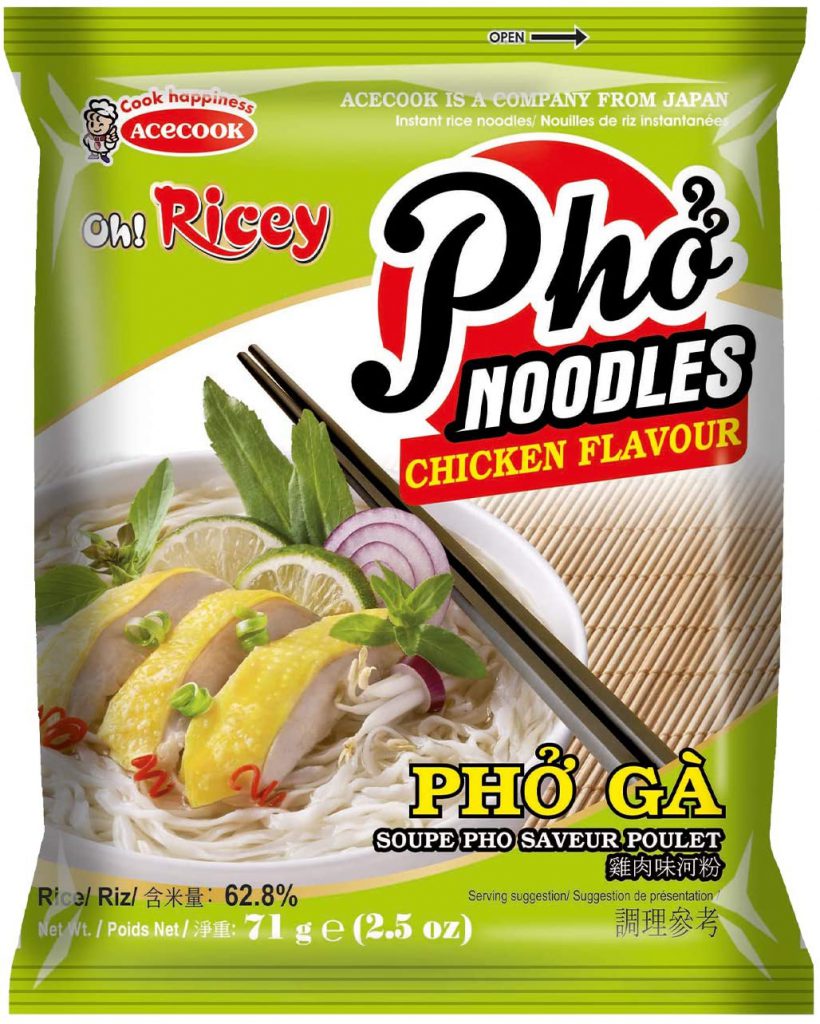 Acecook Oh! Ricey Pho Noodles Chicken Flavour 71g