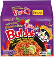 Samyang Buldak Hot Chicken Flavour Ramen Habanero Lime 5x140g