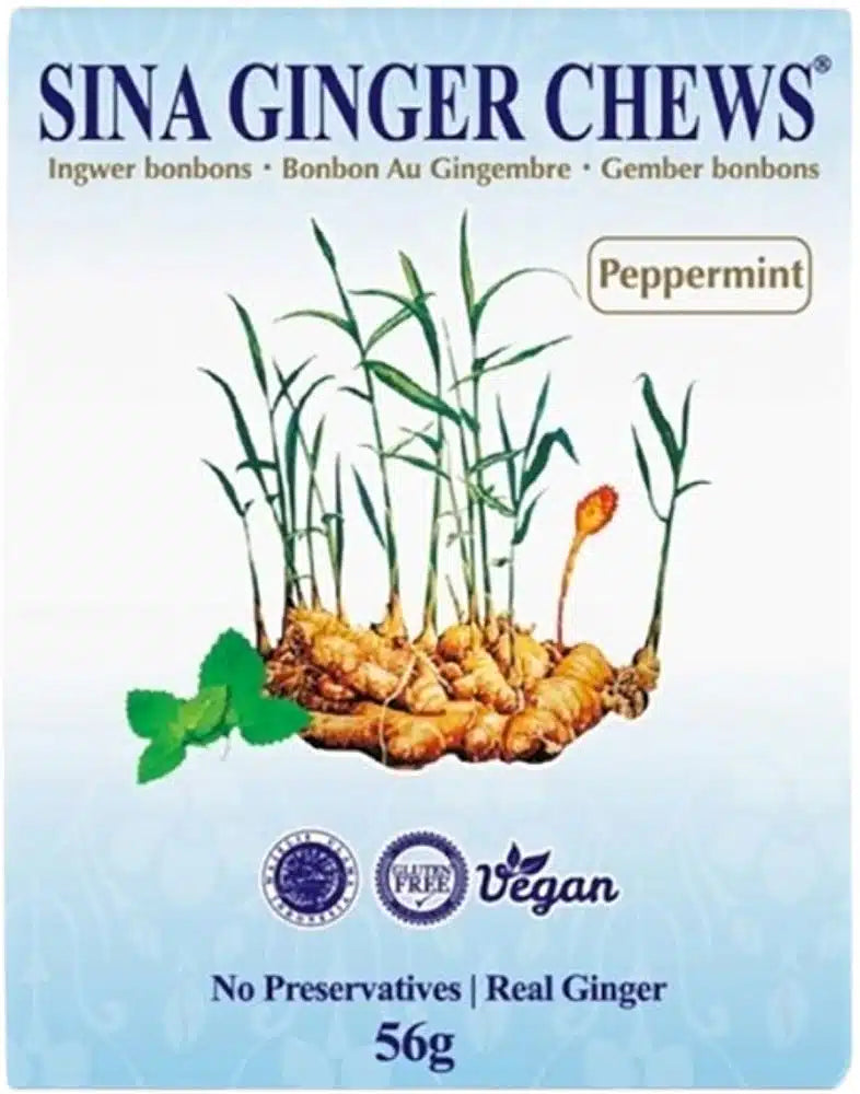 Sina Peppermint Ginger Chews Candy 56G