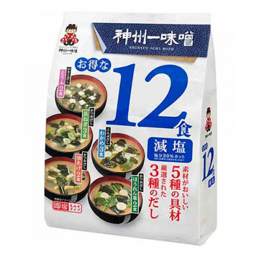 Miko Brand Less Salt Assorted Flavour Instant Miso Soup 12P